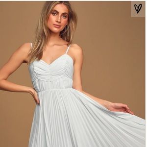 Lulus light blue pleated dress